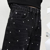 men bead streetwear fashion hip hop vibe loose casual wide leg straight denim jeans baggy pant man boyfriend jeans trousers unique jeans style 2991