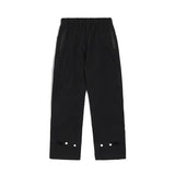 high street zipper pockets quick dry vibe style mens track pants elastic waist straight retro black casual trousers unique default style 444