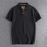 Gothic Vintage print – Summer Mens Polo Shirt Cotton Lapel T Shirt Retro Loose Soli