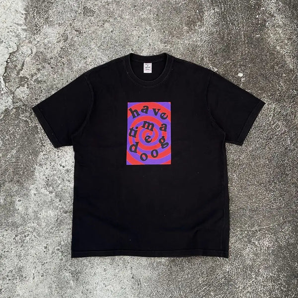 Anime Aesthetic piece – Harajuku Fashion Extra Large T Shirt New Gothic Time Spiral