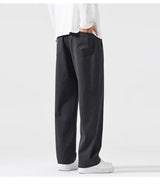 mens trend streetwear fashion loose casual plus size straight wide leg suit pant office man commute work pants trousers unique default style 2201