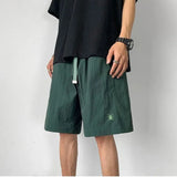 summer functional overalls mens unisex y2k street fashion embroidery casual pants sweatpants shorts knee length cargo shorts streetwear sweatpants