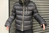 Winter Men's Down Jacket Coat Dark Style Shark Head Masked Zipper Goose Down Warm Regular Down Jacket Coat For Men And Women