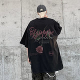 Gothic Tribal flames – Gothic Rose Graphic Tee Shirts Hombre Fashion Cotton