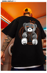 Anime Oversized shirt – American Street Bear Printed Men T Shirt Summer Crewneck