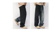men streetwear fashion black blue splice hip hop loose casual wide leg straight baggy jeans pant cityboy jeans pants trousers unique jeans style 2642