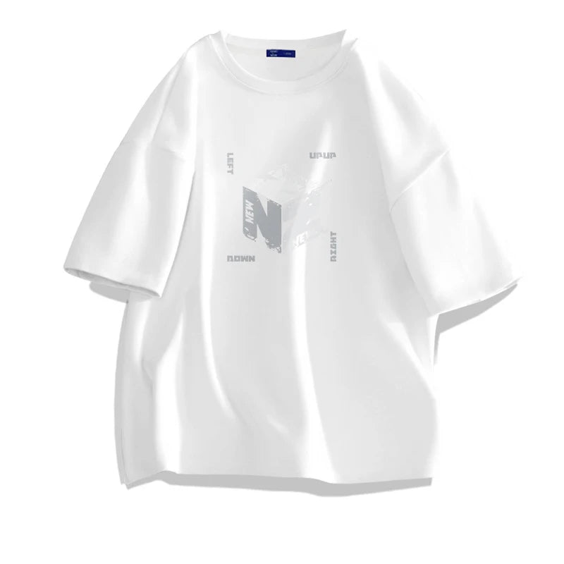Trapwear Angelcore design – 2024 New Cube Graphic Print T Shirts For Men Personality Fas