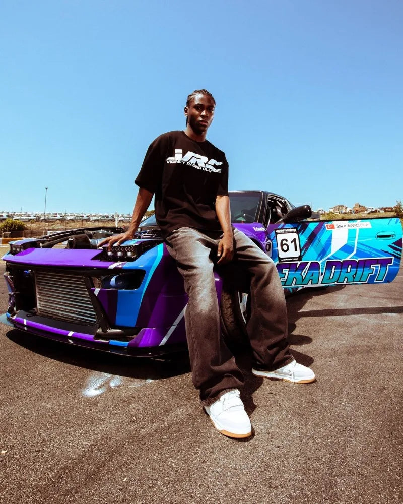Trapwear Graphic tee – European And American New Racing Letter Printed Oversized Sh
