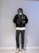 winter street style featuring kanye co branded commemorative high quality heavy industry fully embroidered cotton winter jacket for men and women design – premium quality jacket for men