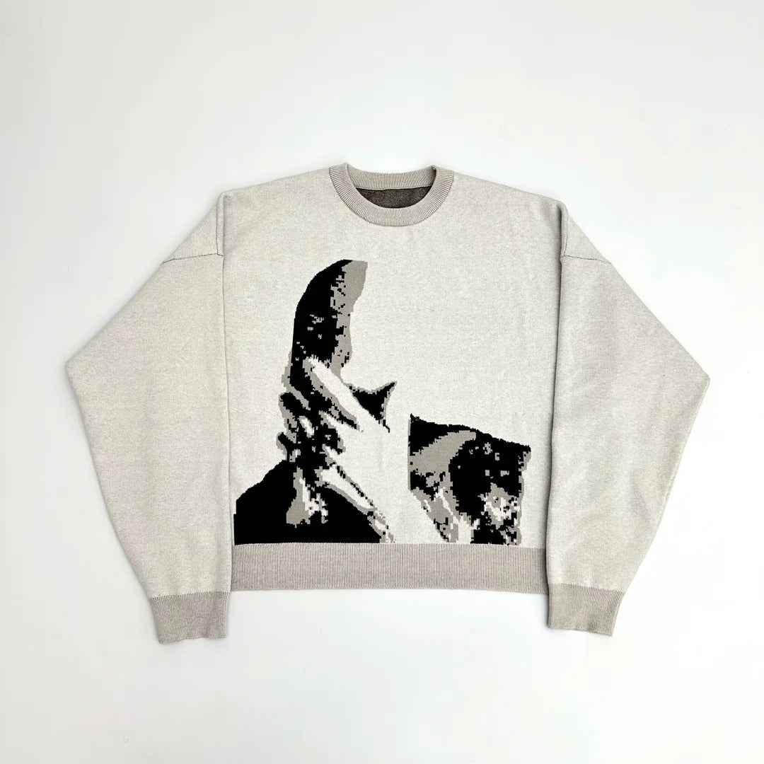 new 2023 men luxury winter gentleman classic frankoceon knit casual sweaters pullover asian plug size high drake 130 oversized graphic print design, trendy hip hop style outerwear, unique limited edition hoodie
