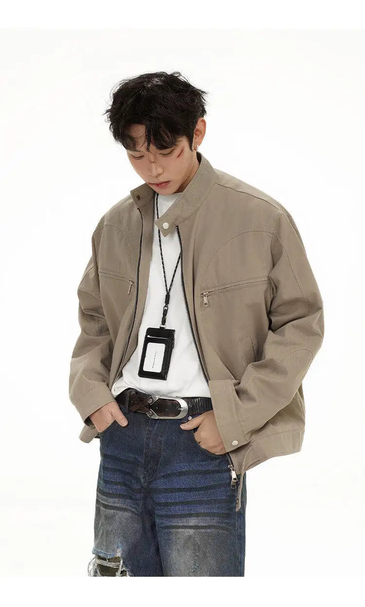 checkered varsity bomber, high-street look, men's streetwear fashion, trendy oversized fit, urban techwear design, modern hip