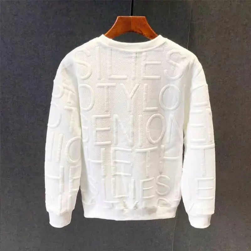 Sadcore Chrome logo – Autumn Mens Sweatshirt American Trendy 3D Letters Top Haraju