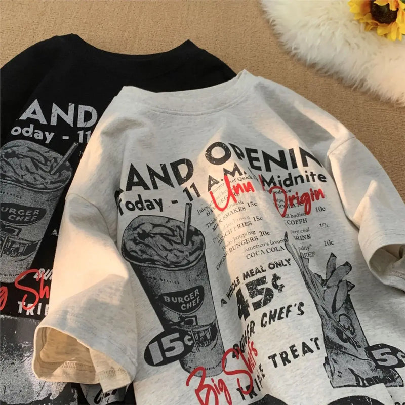 Harajuku Oversized shirt – American Street Hip Hop Men And Women Trendy Letter Print Ro