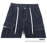 men autumn summer streetwear fashion plus size loose casual straight cargo jeans pant campus boy jeans trousers unique cargo style 2397