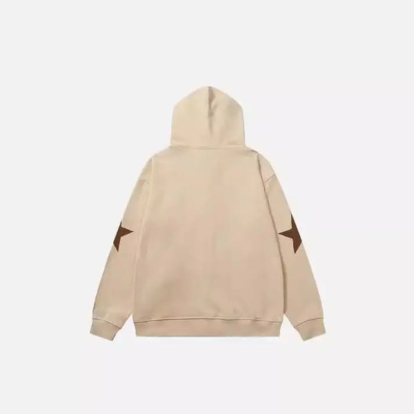 European American Casual Y2K Personalized Five-pointed Star Hoodie Trend Ins Retro Loose Y2k Zipper Sweatshirt for Men and Women