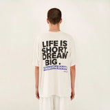Anime Vintage t-shirt – False Letter Print Washed Distressed Faded Vintage Standard
