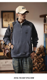 Men Autumn Winter 500G Double Sided Velvet American Retro Fashion Stre
