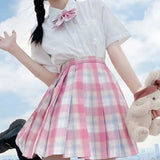Jk Uniforms Gyaru School Uniform for Girl Student Pleated Skirt Uniform Set Women Short Sleeve Bow Tie Seifuku Japanese Style