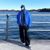 oversized fit featuring kanye 2023 new high quality fashion high street plastic 3d cotton coat black blue design – premium quality jacket for men