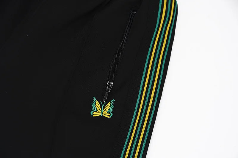 blackish green pants men woman 1 1 best quality side edge weaving embroidery logo drawstring loose casual new trousers unique default style 4967