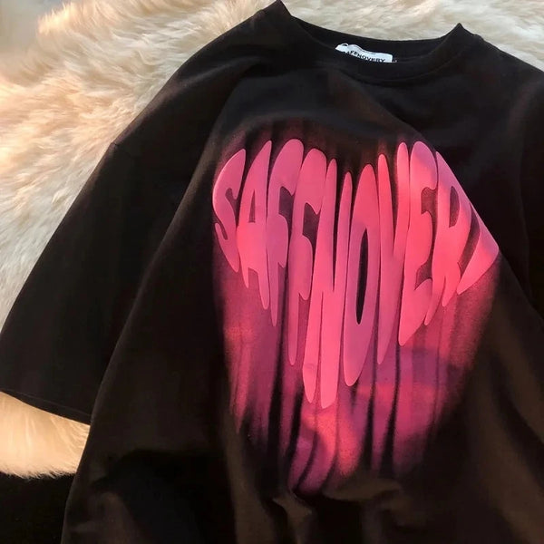y2k anime streetwear shirt with glitch panels and pastel overlays