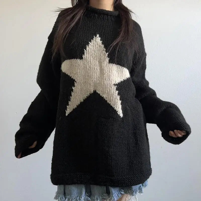 grunge oversized knit streetwear piece for layered look and winter street fits, ideal for men’s fashion and seasonal streetwe