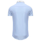 New 2022 Luxury Men Classic Embroidered bee Snake UFO Fashion Cotton Casual Shirts Shirt High Quality Short Sleeves A71