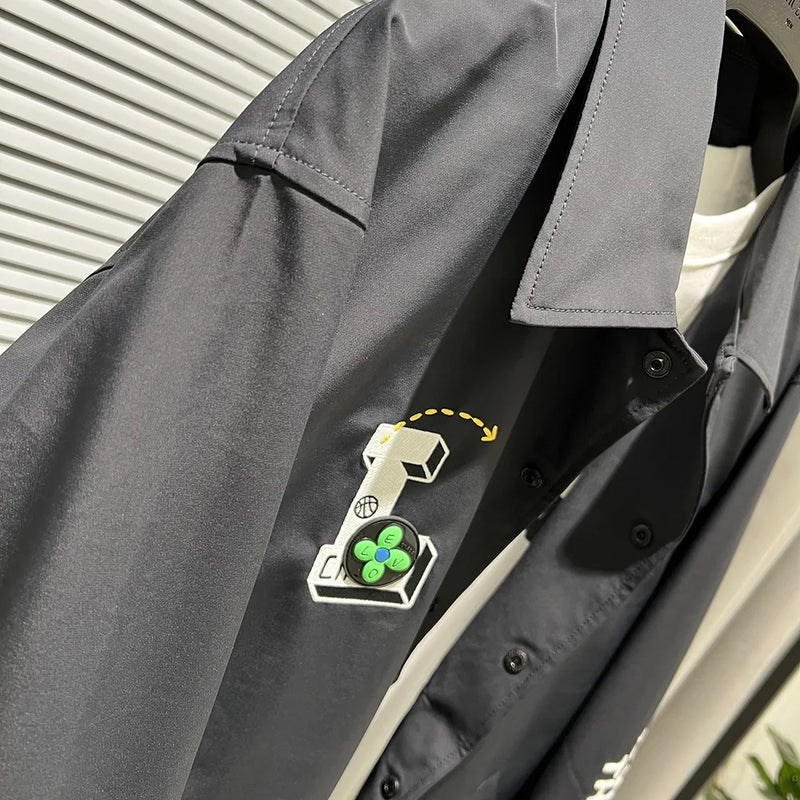 Streetwear hooded nan windbreaker vintage graffiti