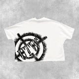 Sadcore Aesthetic print tee – Summer Gothic Trendy Brand Rock Hip Hop New T Shirt Men Y2K