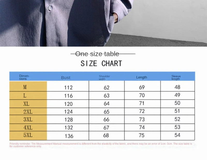 Shirts for men spring and autumn style national fashion design loose and versatile large size outer wear lapel long sleeved tops