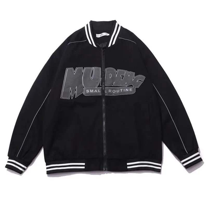 2024 New Autumn Clothing Korean Y2K Retro Letter Print Couple Baseball Uniforms Men Women Ins Loose Hip-Hop Personalized Jackets