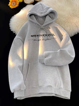 Autumn High Street Letter Printed Hooded Sweatshirt Men Casual Loose Vintage American Style Hoodies Y2K