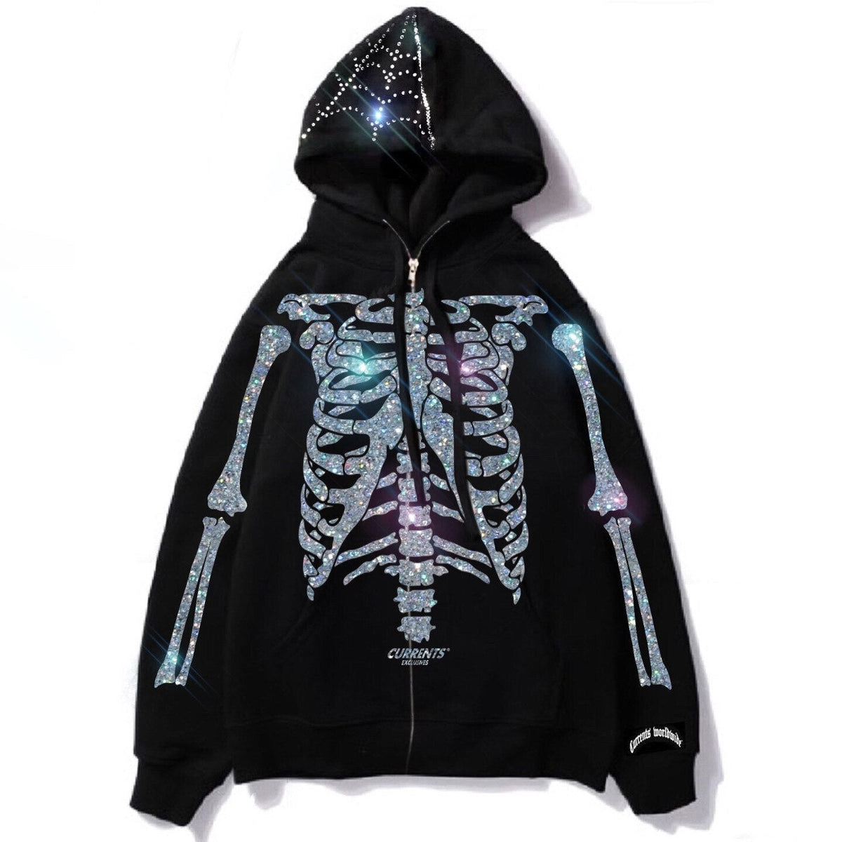 "Rhinestones" Graphic Unisex Streetwear Vintage Women Men Y2K Hoodie