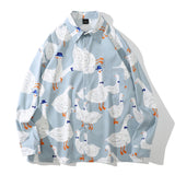 Dark Icon Full Printed Hawaiian Shirt Men Long Sleeve Turn-down Collar Shirts for Men