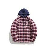 Winter Quilted Thick Plaid Hooded Jacket Men Wmen Streetwear Fashion Oversize Loose Casual Hoody Jacket Padded-cotton Parka Coat