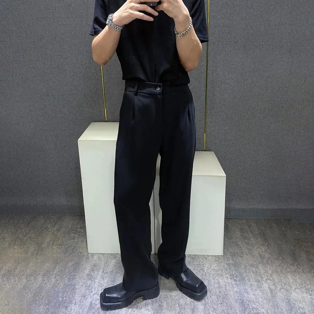 mens trousers simple business light casual pants autumn british style all match comfortable straight pants mens clothing 2024 unique default style 215