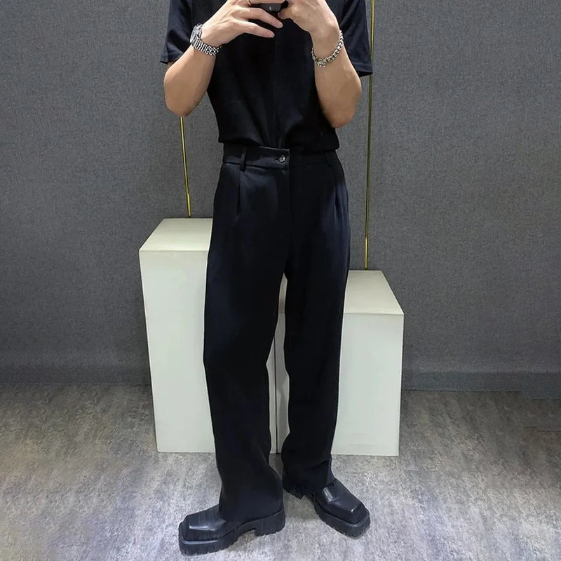 mens trousers simple business light casual pants autumn british style all match comfortable straight pants mens clothing 2024 unique default style 215