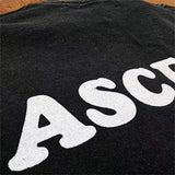 Distressed grunge tee with burned font and noise fill