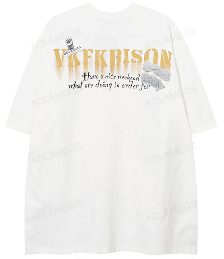 Cyberpunk Broken heart – Mens Hip Hop Oversized T Shirt Streetwear Cartoon Cool Boy G