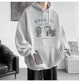 Cool Cartoon Cat Graphic Print Hoodies For Men Y2K Streetwear Clothes