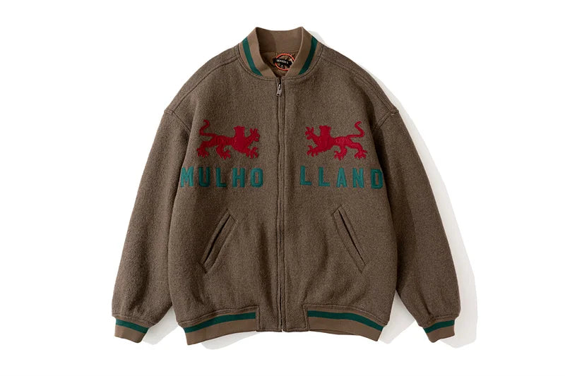 autumn and winter kanye high street yzy heavy industry animal embroidery woolen cloth clip cotton mens womens large jacket na - variant style 2ac54c for streetwear fashion