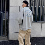 Trendy Korean Style Personalized Eye Print Round Neck Sweatshirt Men and Women Autumn and Winter Y2K High Street Hip-hop Tops