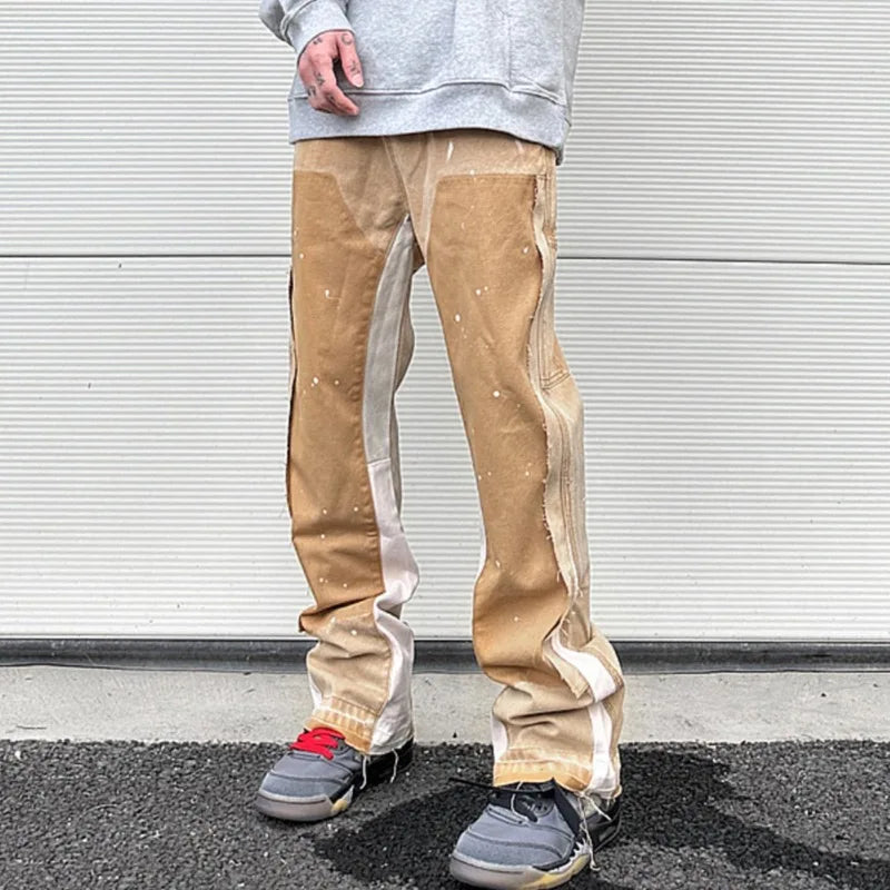 color washed denim mens jeans pants fashion graffiti patchwork loose biker red jeans streetwear hip hop casual straight pants vintage washed jeans