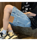 High Street Denim Short Retro Blue Jeans Summer New Men's Baggy Shorts Y2k Oversize Clothes Unisex Jeans