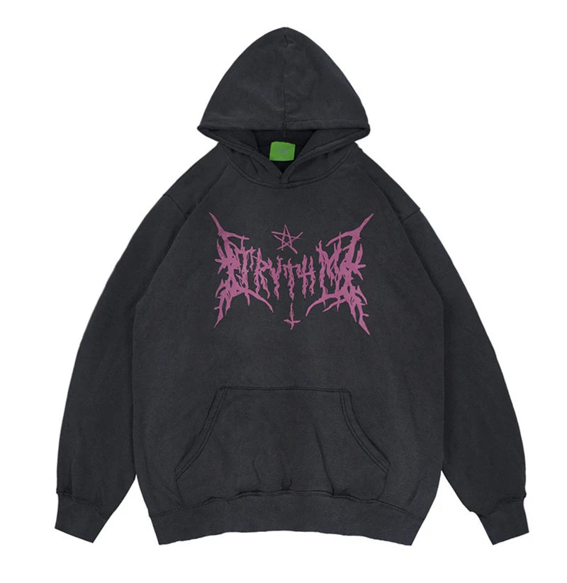 anime aesthetic drop featuring rainbowtouches 2022 new hoodies mens high street trend retro skull graphic hoodie women hip hop coat unisex superior quality