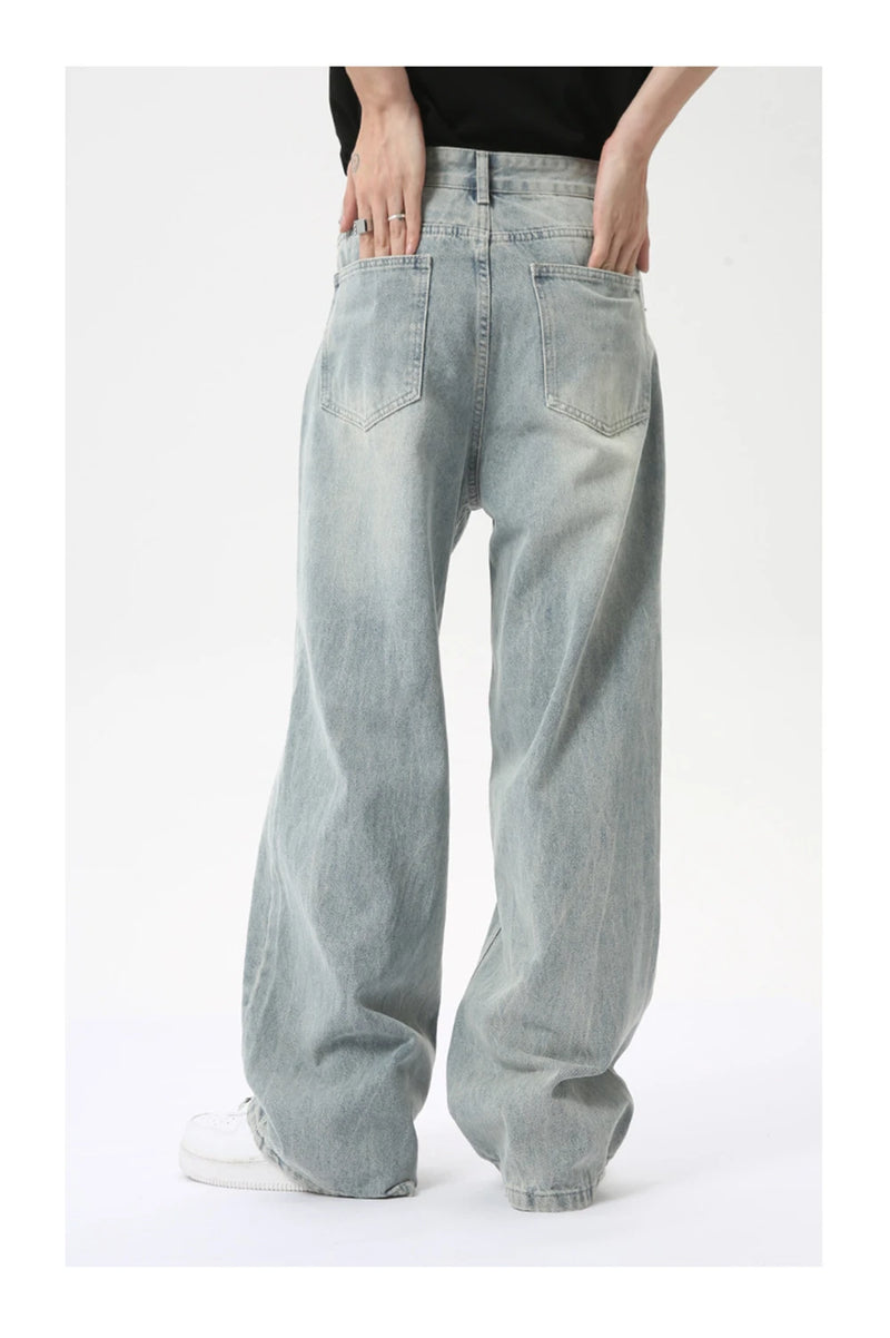 vintage baggy jeans mens streetwear hip hop loose blue denim pants hi street luxury designer jeans trousers man unique jeans style 4486