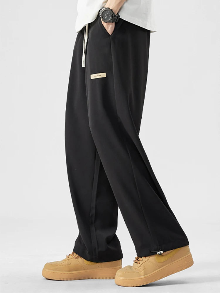 2024 new y2k straight gym pants mens korean fashion sportswear drawstring wide leg sweatpants casual baggy vintage trousers unique joggers style 3360