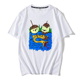 trapwear aesthetic print tee featuring 2024 new summer round neck cartoon print high street t shirt tops