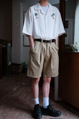 Summer Japanese loose shirt men s coconut tree national trend uban collar ins beach shirt retro trendy brand top shirts for men