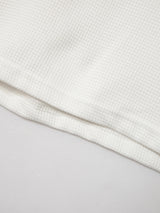 2024 New vintage Waffle Men's Henry shirt with button-down crew-neck and long sleeves